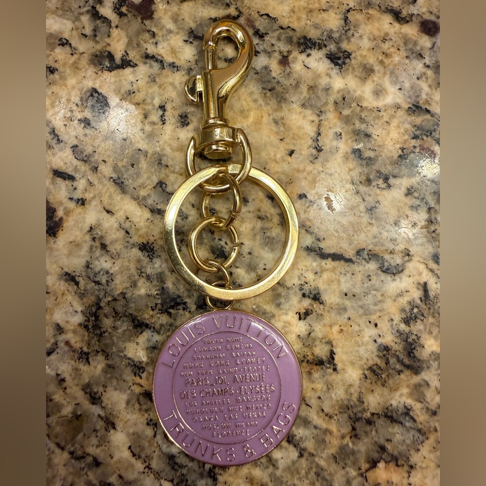 Louis Vuitton Purple and Gold Key Charm